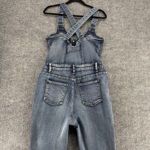 Women's Denim Overalls Racerback Tapered High Waist Blue Jeans Venus 14